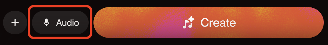 Audio upload button highlighted in Suno’s official help illustration