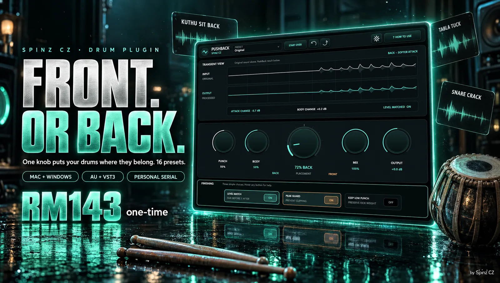 PushBack transient placement plugin by SpinZ CZ