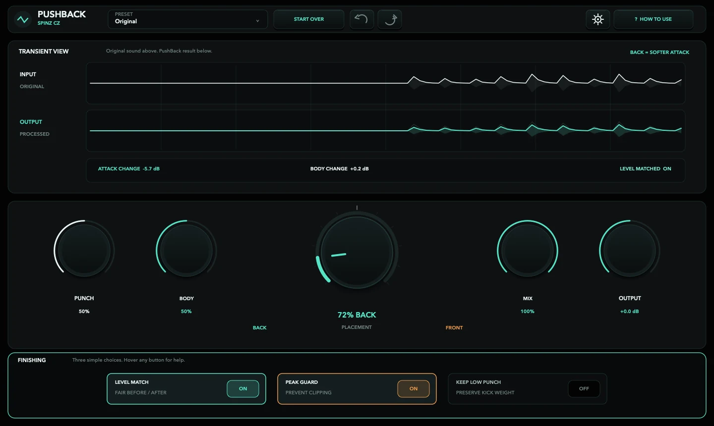 PushBack — actual plug-in interface
